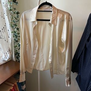 Vintage cream silk button up 10 Liz Claiborne